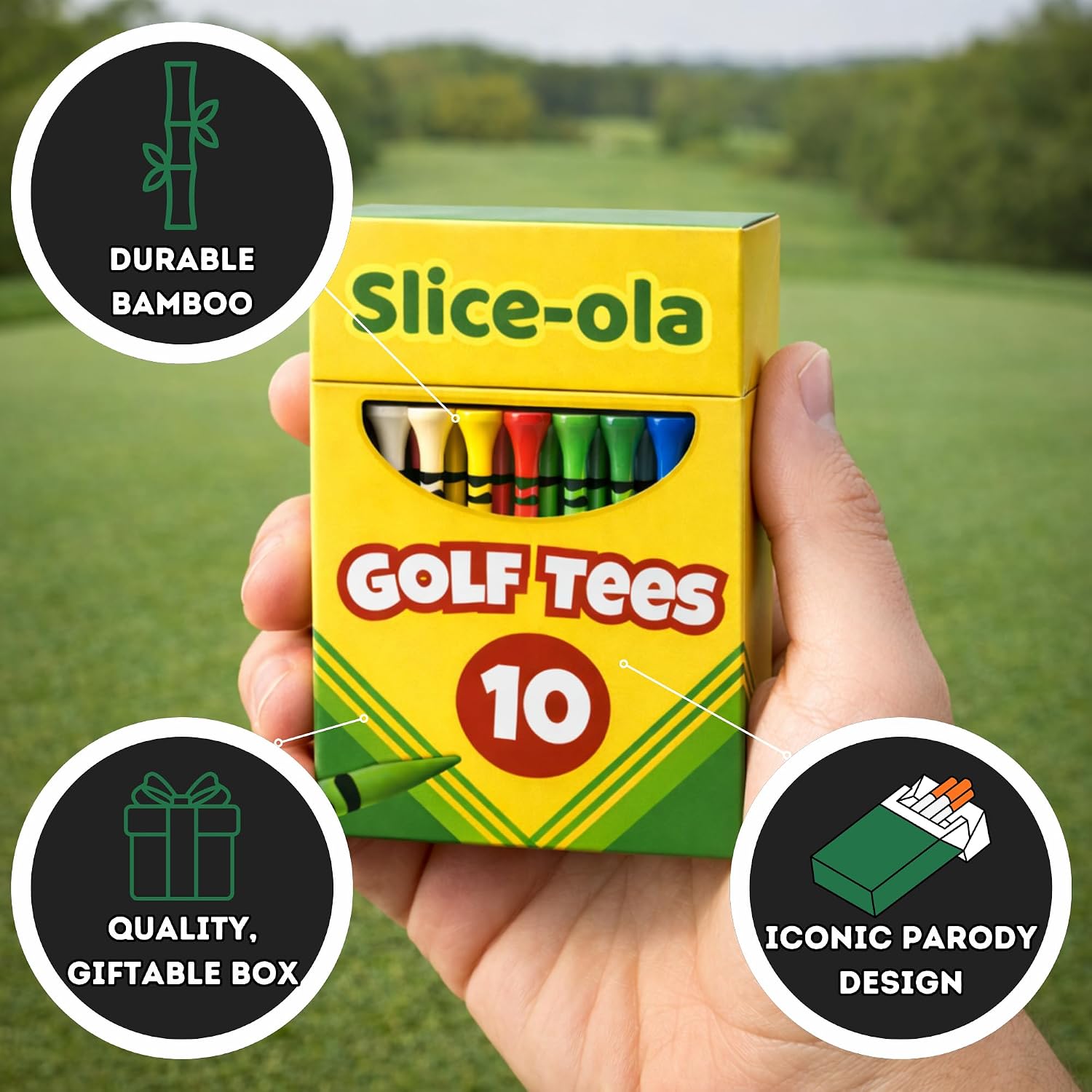 Funny Golf Tees | Golf Accessories for Men | Top Golf Gifts for Men & Unique Golf Gifts for Golfers | Premium Golf Stuff & Golf Bag Accessories | Wooden Bamboo Tees