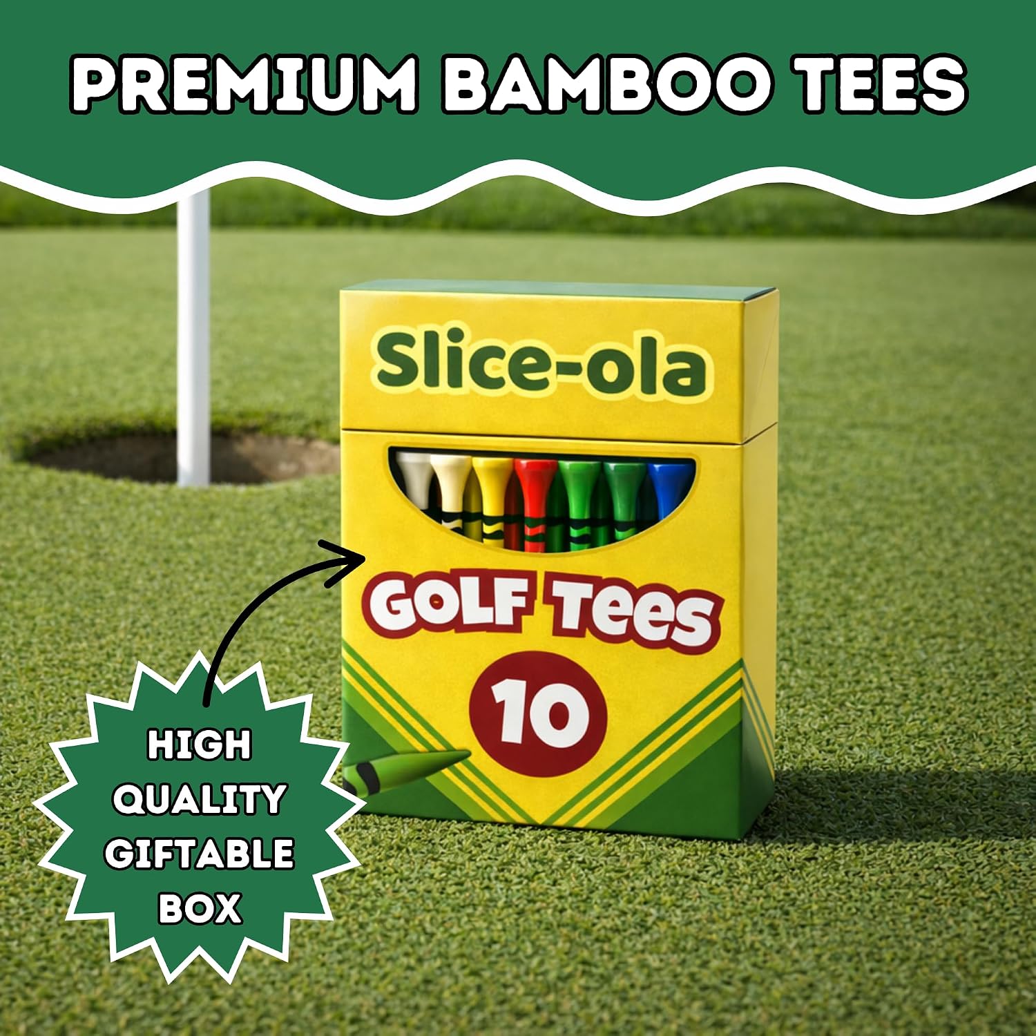 Funny Golf Tees | Golf Accessories for Men | Top Golf Gifts for Men & Unique Golf Gifts for Golfers | Premium Golf Stuff & Golf Bag Accessories | Wooden Bamboo Tees