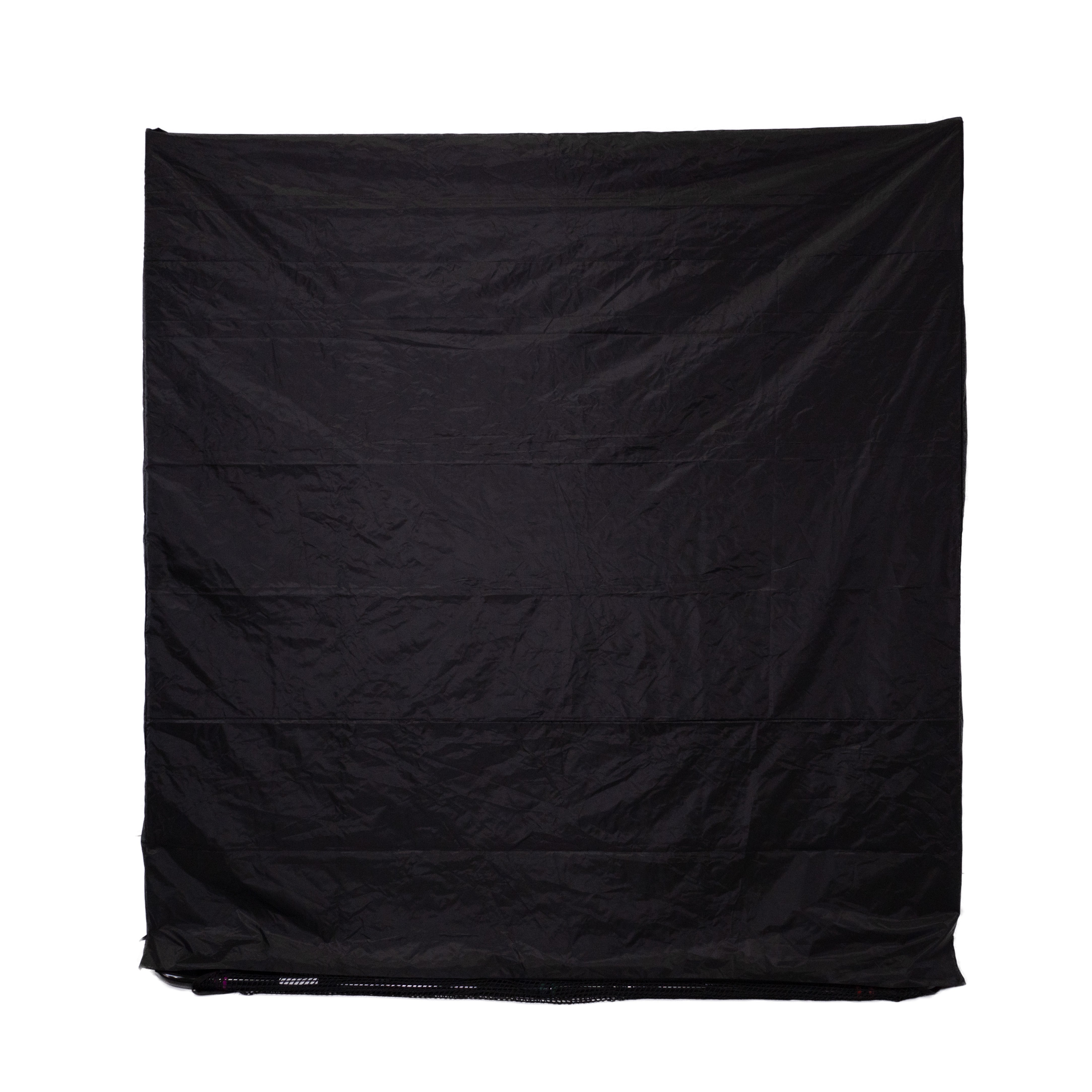 Black fabric sheet on a white background