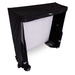 Black Golf sim enclosure  tent with white interior on a white background