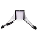Portable golf practice net on a white background