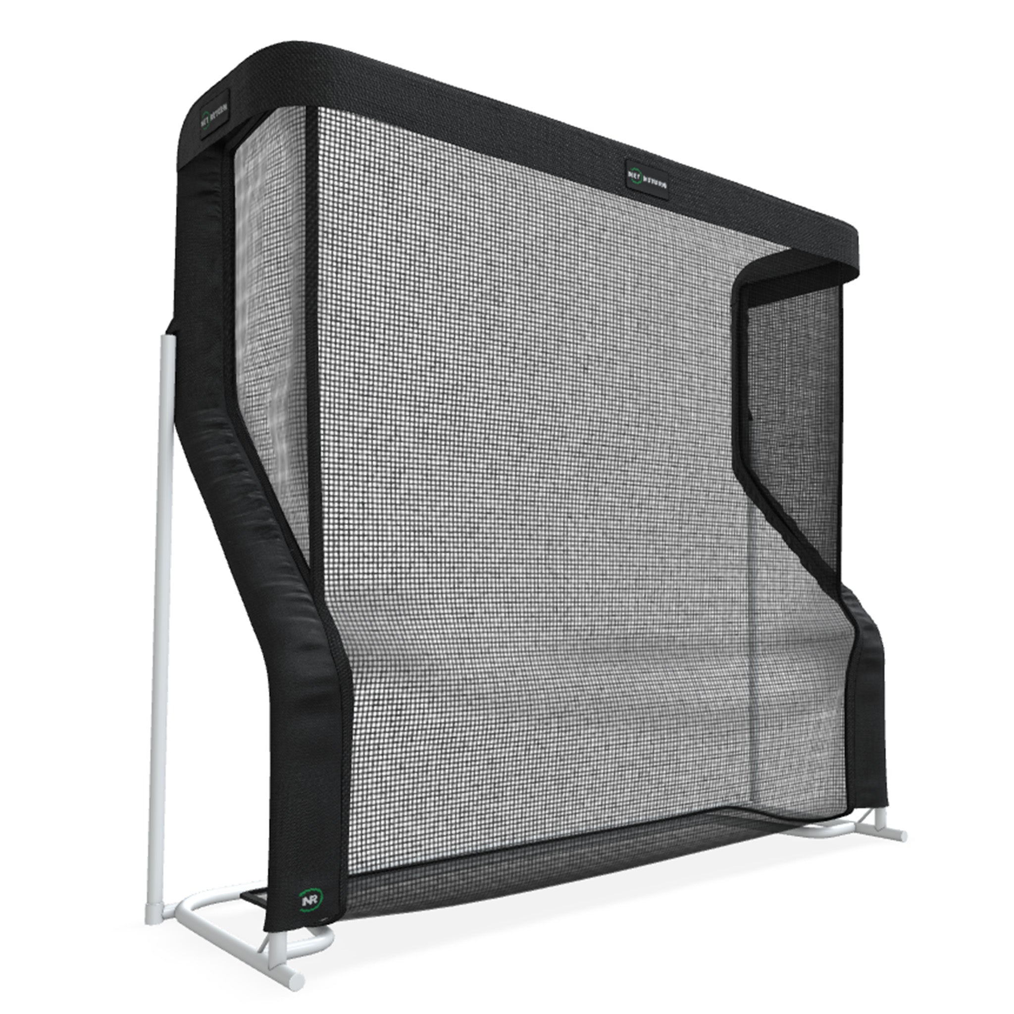 Black and gray mesh screen on a white background