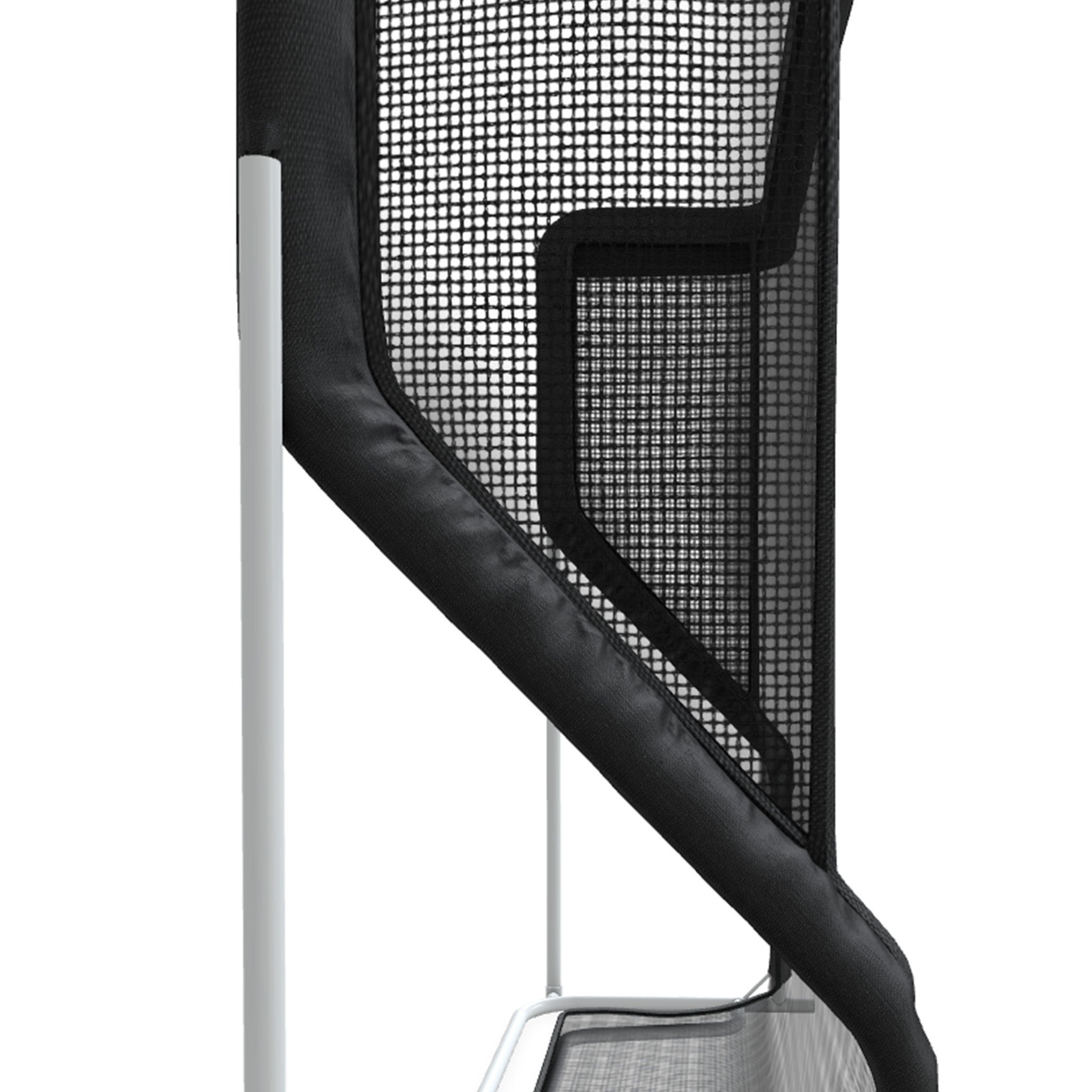 Close-up of a black Golf Net with on a white background