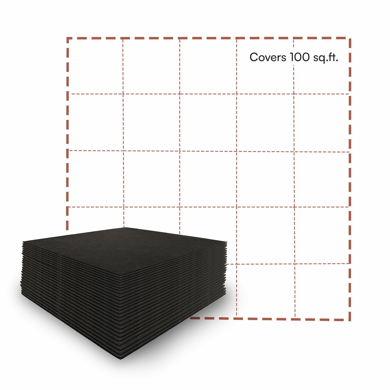 Black acoustic tiles for a golf simulator room