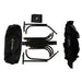 Set of fishing net components including a bag, frame, and mesh on a white background.