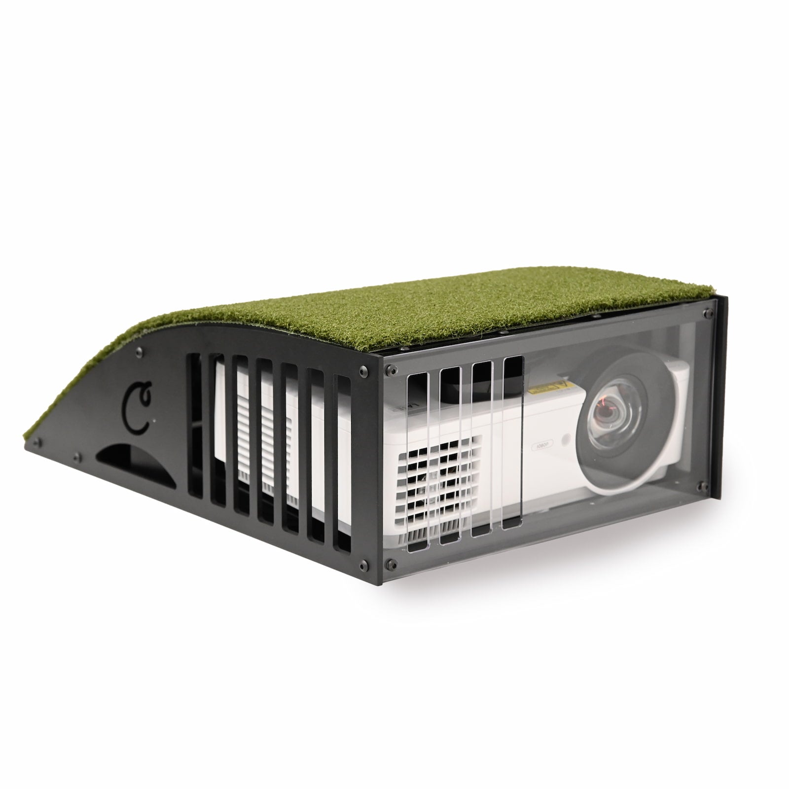 Carl's floor mounted projector enclosure with turf top