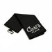 Carl's trifold waffle microfiber golf towel in black
