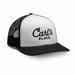 Carl's Place Richardson trucker hat in white and black