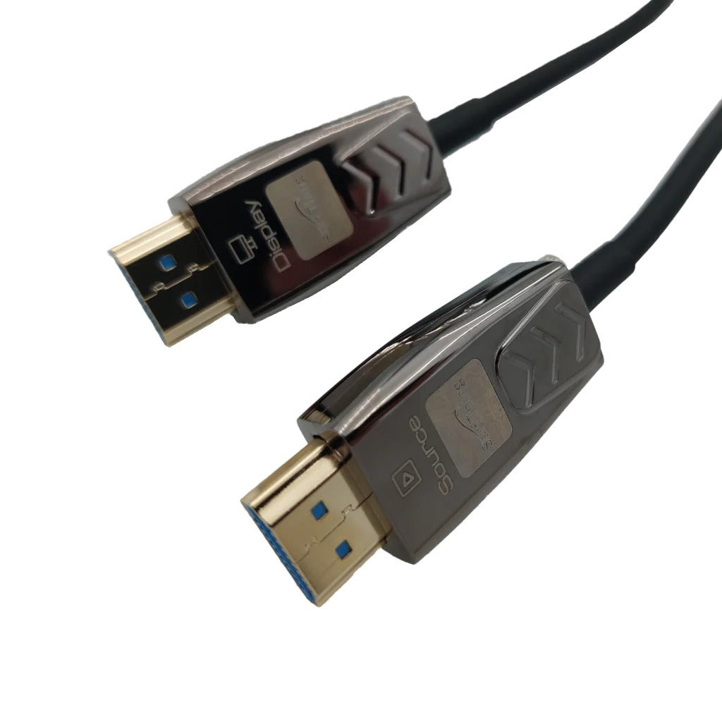AOC locking fiber optic HDMI cable for golf simulators