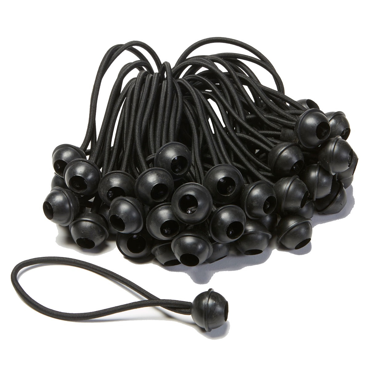 Black ball bungees for mounting golf impact screens
