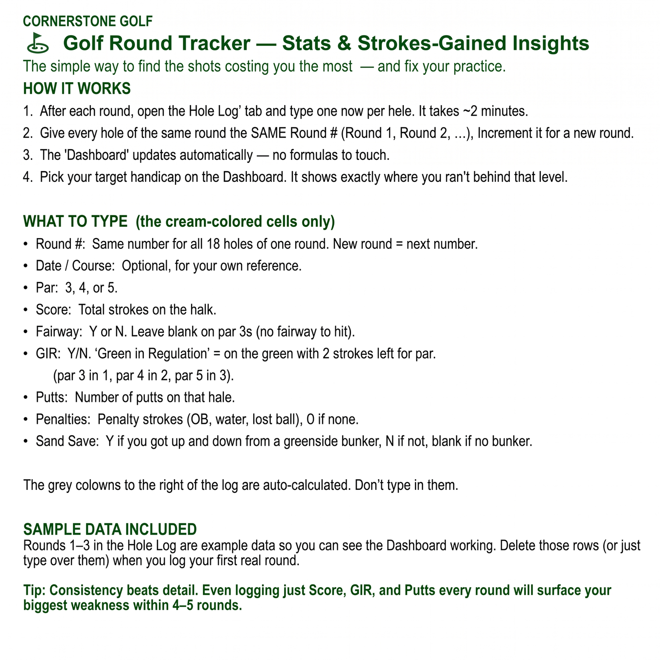 Golf round Tracker