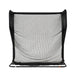 Black mesh golf practice net on a white background