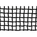 Black plastic mesh netting with a grid pattern on a white background.
