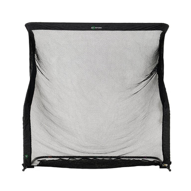 Black mesh golf net on a white background