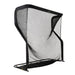 Black mesh golf practice net on a white background
