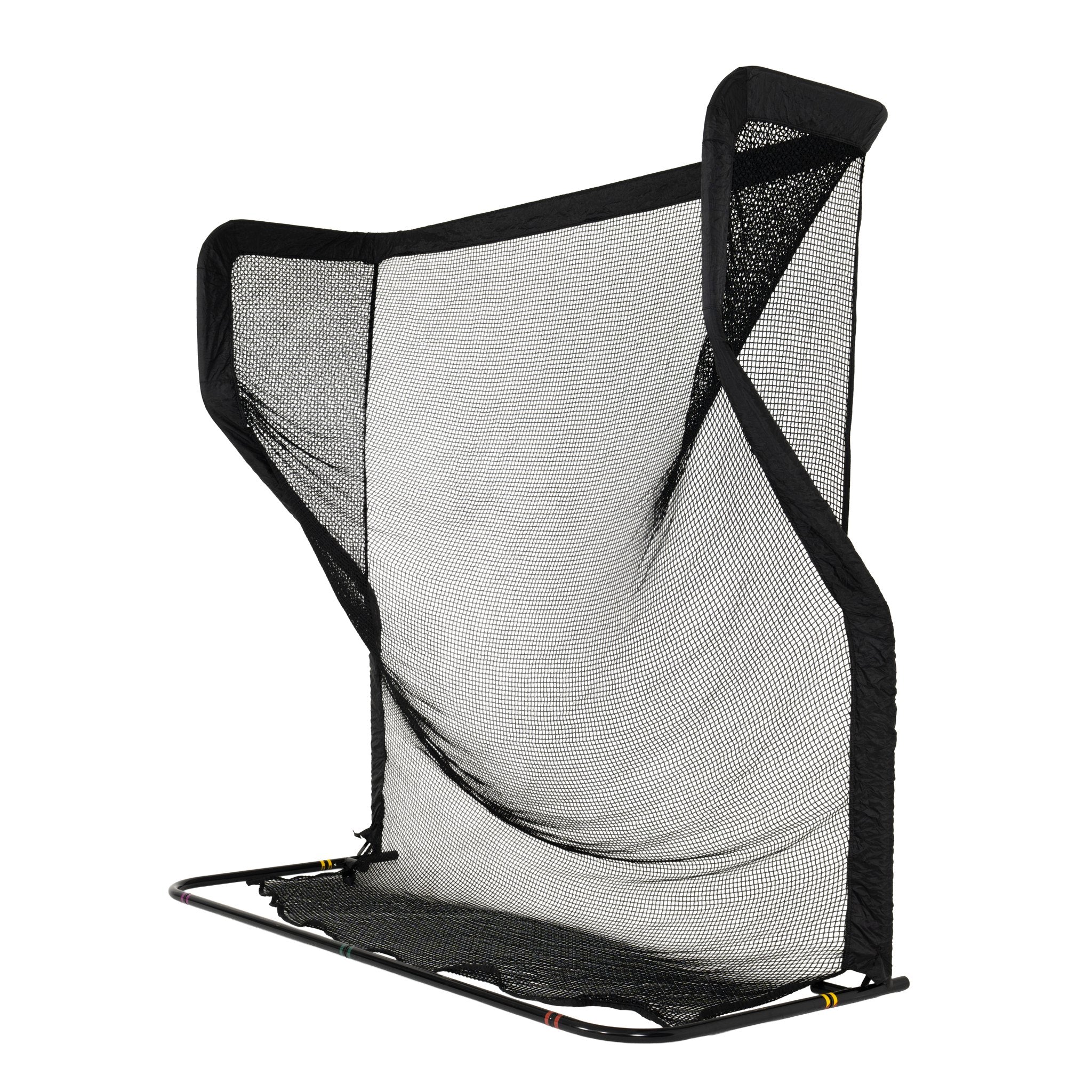 Black and white sports training net on a white background