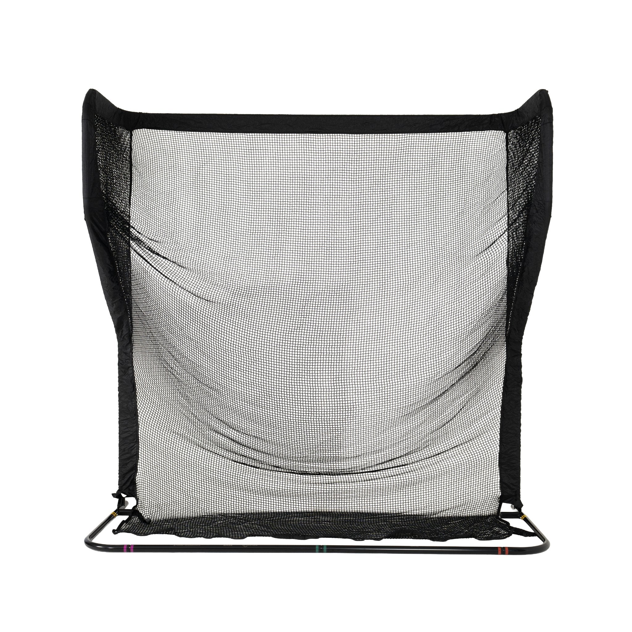 Black and gray sports training net on a white background