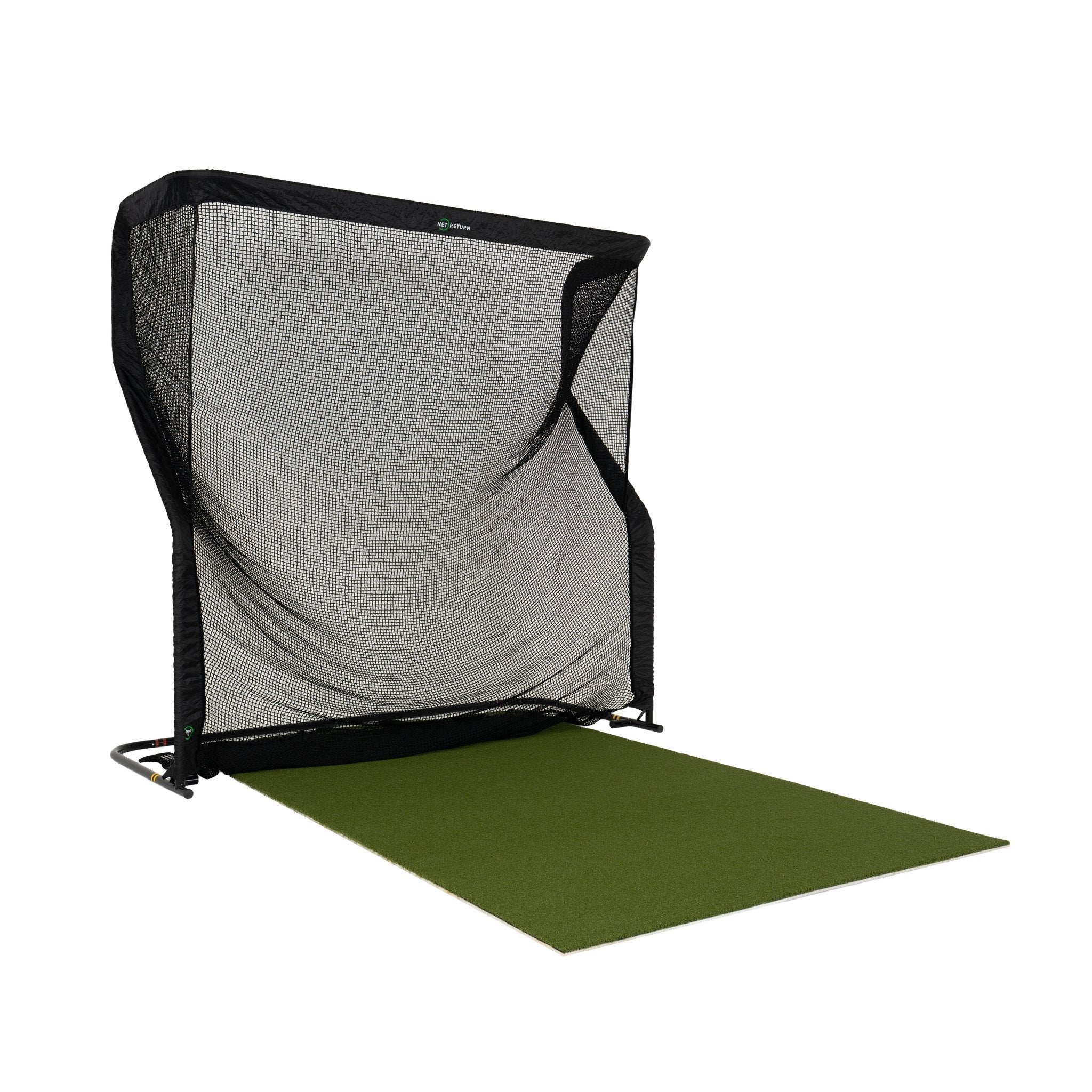 Black mesh screen with green mat on a white background