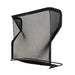 Black sports rebounder with mesh design on a white background