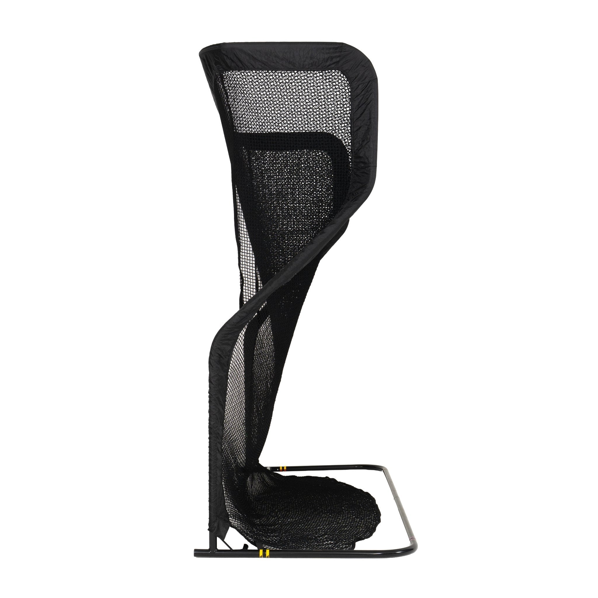Black mesh golf net on a white background