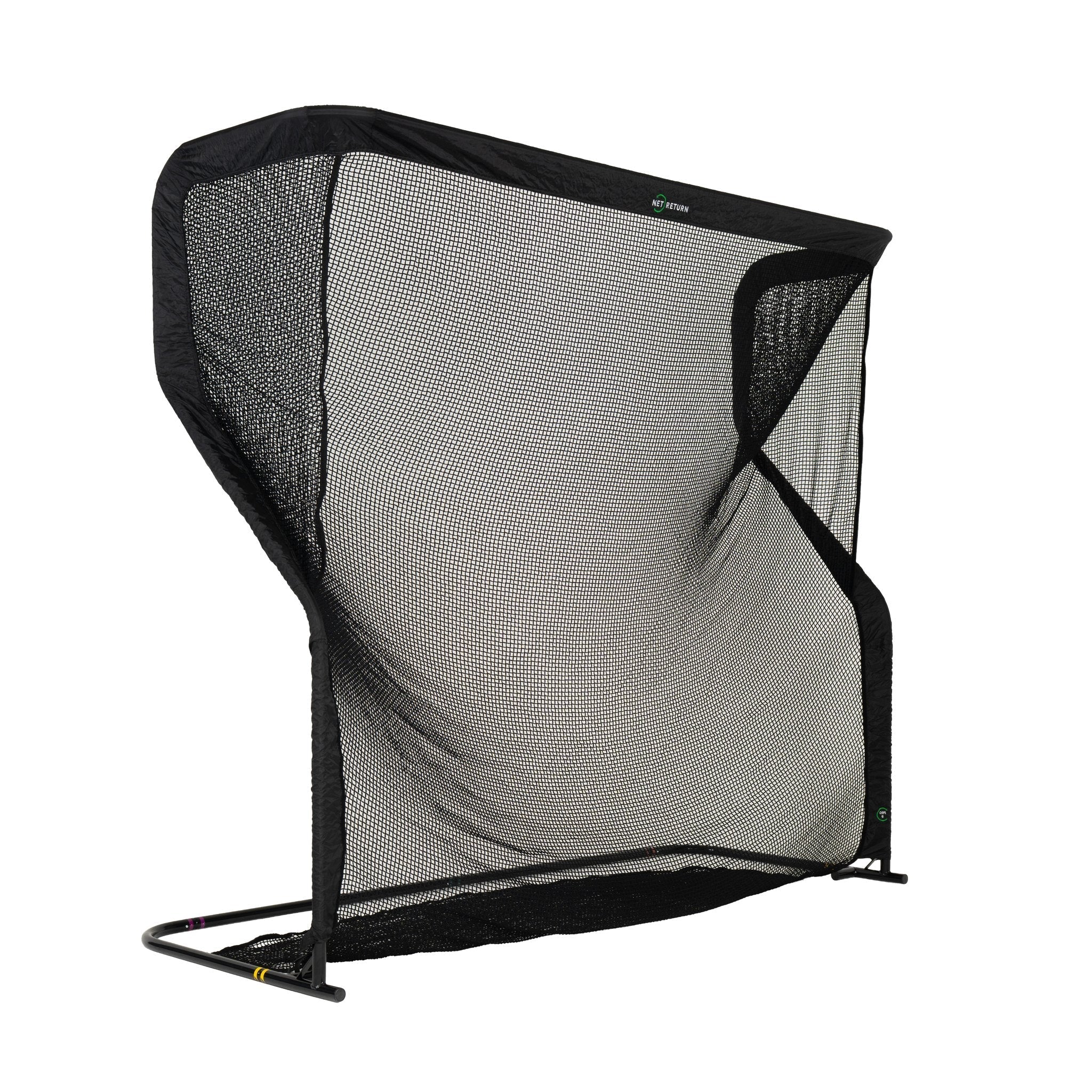 Black mesh drawstring bag on a white background