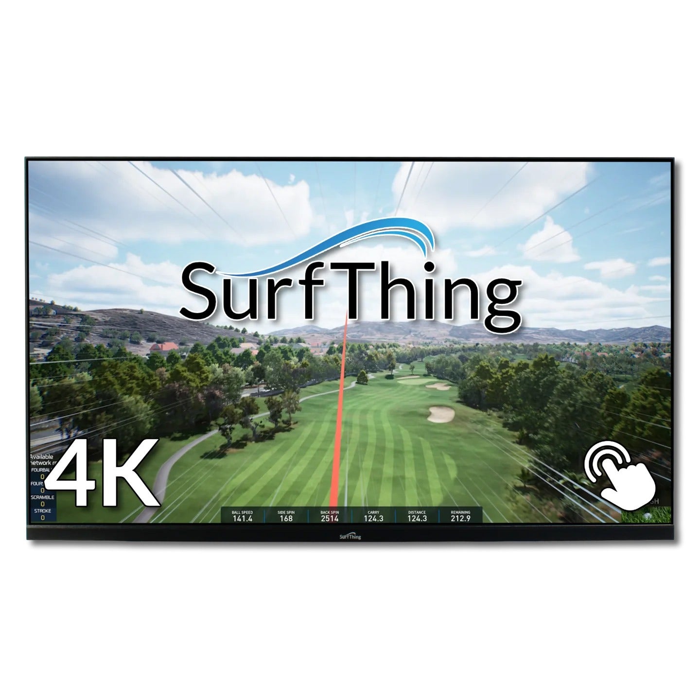 SurfThing 32 inch 4K touchscreen monitor for golf simulators